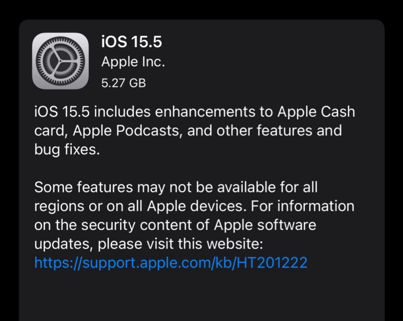 东宝苹果手机维修分享iOS 15.5 RC版更新内容及升级方法 